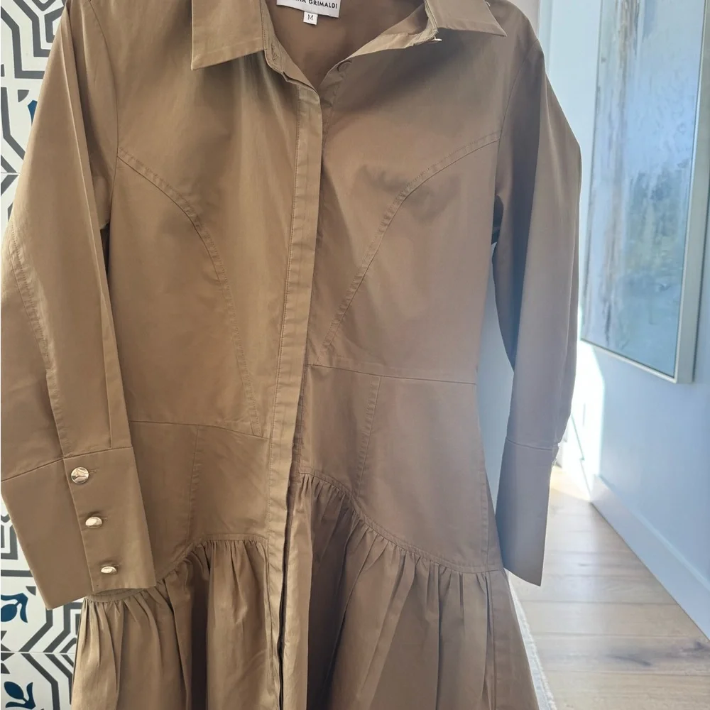 Karina Grimaldi Tan Long Sleeve Dress - Picture 7 of 8